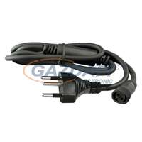 TRONIX TRONIX 010-017 svájci hálózati csatlakozókábel fényfüggönyhöz, fekete, IP44, 1.5m, max. 6000 LED-hez