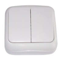 TRACON TRACON TTK-05 Falon kívüli 2-áramkörös kapcsoló (tapétakapcsoló) 10AX/250VAC, IP20 (2×101)