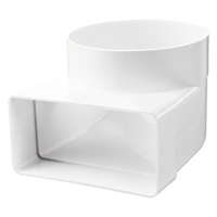 BLAUBERG BLAUBERG BlauPlast US-90° 100/110x55 (t/p) Műanyag átalakító idom, könyök, rövid csonkú, idomcsatlakozós, 55*110 mm átmérő, 100 mm keresztmetszet.