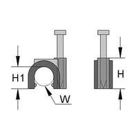 HAUPA HAUPA 262276 ISO- szögelhető kábelrögzítő fül szürke Ø 3.5 x 3.7 mm 100db/csomag