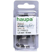 HAUPA HAUPA 270808 Szigetelt érvéghüvely 1,5mm2 8mm fekete 100 db/csomag