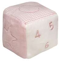 Baby Bruin Plüss Csörgő kocka 8*8*8 cm rózsaszín