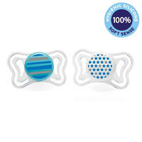 CHICCO CHICCO Physio Light szilikon fiú cumi - csíkos/csillagok 2 db, 6-16 m+