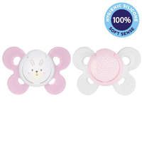 CHICCO CHICCO Physio Comfort szilikon cumi lány - nyuszi/pöttyös 2 db, 0-6 m
