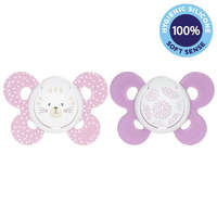 CHICCO CHICCO Physio Comfort szilikon cumizó lány - Macska/Pöttyök 2 db, 6-16 m