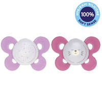 CHICCO CHICCO Physio Comfort szilikon éjszakai cumi lány - csillag/maci 2 db, 16-36 m+
