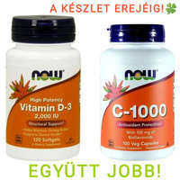 Now Foods D3 2000 vitamin + C1000 kapszula Duo pack Now Foods
