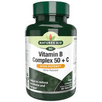 Natures Aid B-vitamin Complex 50mg + C-vitamin 30 tabletta Natures Aid