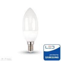 V-TAC 7W LED izzó Samsung chip E14 Gyertya 6400K 5 év garancia - PRO113 V-TAC