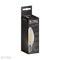 V-TAC 4W Retro LED izzó Filament E14 gyertya Hideg fehér - 214414 V-TAC