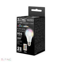 V-TAC 8,5W LED izzó E27 A60 RGB+4000K távirányítóval - 2928 V-TAC