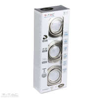 V-TAC 5W LED spotlámpa GU10 nikkel keret és foglalat 3000K (3db/cs) - 8884 V-TAC