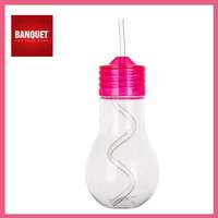 Banquet BANQUET Műanyag kulacs szívószállal BULB 600ml, rózsaszín 12754812