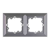 Webba Kapcsoló és aljzat keret,dupla, Perla, fém antracit