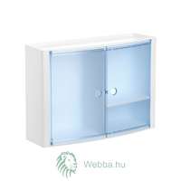 Romtatay Függesztett fürdőszoba szekrény Romtatay S4480200, polipropilén, fehér + kék, 2 ajtós, 46 x 13 x 32 cm