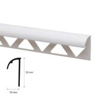 SET PVC profil, sima, fehér, 10 x 25 x 2500 mm