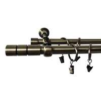 Altele Dupla Függönykarnis antik réz színű, fém 19 + 16 mm / 200 cm + kiegészítők DE-GZ05A