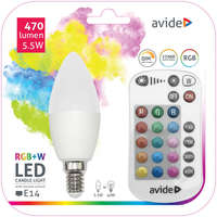 Avide LED Candle 5.5W RGB+W 2700K IR Távirányítóval Avide Smart