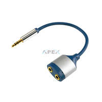 USE USE AC 16M - Home AC 16M audió átalakító kábel, elosztó, 3,5mm sztereó dugó, 2 aljzat, 15cm