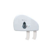  MERIDA T2 MOD DUPLA F-S Tartaléktekercses toalettpapír adagoló mini, fehér ABS műanyag, szürke szemmel BTS202