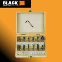 BLACK Black 12DB-os felsőmaró készlet, 8mm, fa dobozban 35000