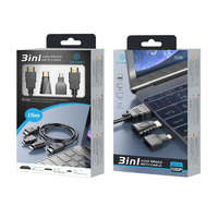Techancy Techancy 3in1 High-Speed HDMI 1.4V 3D aranyozott kábel, 1.5m