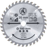 BGS DIY BGS DIY Karbid hegyű körfűrész tárcsa, 160 x 20 x 2.4 mm, 36 fogú (BGS 3950)