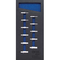 BGS technic BGS technic 1/3 Szerszámtálca szerszámkocsihoz: 11 részes 1/4" 6-szögű hosszított dugókulcs készlettel, 4-13 mm (BGS 4059)