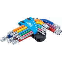 BGS technic BGS technic Derékszögű kulcs készlet | több színű | rövid | T-profil (Torx) furattal és gömbfejjel T10 - T50 | 9 darabos (74463)