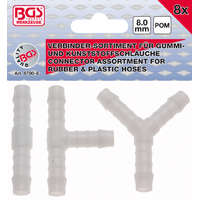 BGS technic BGS technic 8 darabos csatlakozó készlet, 8mm belső átmérőjű gumi és műanyag csövekhez (BGS 8790-8)