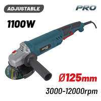 BORMANN Pro BORMANN PRO Sarokcsiszoló, állítható fordulatszám 1100W, Φ125mm , 3000-12000rpm (BAG1105)