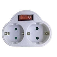 BORMANN BORMANN Adapter, konnektor elosztó, 2 földelt aljzattal, kapcsolóval (BCR1145)