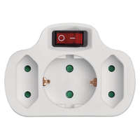 BORMANN BORMANN Adapter, konnektor elosztó, ( 1 földelt, és 2 EU ) kapcsolóval (BCR1155)