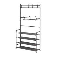 BORMANN ELITE BORMANN ELITE ELŐSZOBA ÁLLVÁNY FOGASSAL ÉS 4 DB CIPŐTARTÓ POLCCAL, 60x26x153cm FÉM KERETTEL (BPC2250)