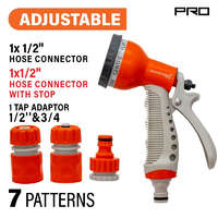 NAKAYAMA PRO NAKAYAMA PRO ÁLLÍTHATÓ LOCSOLÓ SZÓRÓPISZTOLY KÉSZLET, 4 DB, 7 MINTA TÖMLŐCSATLAKOZÓVAL, TÖMLŐCSATLAKOZÓ ÁLLÍTÓVAL ÉS CSAP ADA (GH9216)