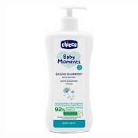 Chicco Chicco Baby Moments babafürdető és sampon pumpás 92% természetes összetevőkkel 500ml