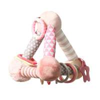BabyOno BabyOno Tiny Yoga Készségfejlesztő piramis játék C-karikán 3hó+, rózsaszín