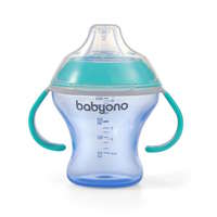 BabyOno BabyOno csöpögésmentes itatópohár puha csőrrel 3hó 180ml türkiz
