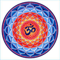 Bindu Mandala Ablakmatrica - Lótusz piros kék