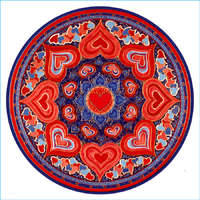 Bindu Mandala Ablakmatrica - Szerelem piros kék