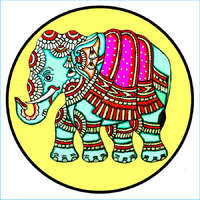 Bindu Mandala Ablakmatrica - Elefánt sárga