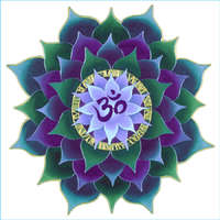 Bindu Mandala Ablakmatrica - Lótusz kék zöld