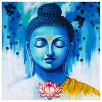Bindu Mandala hűtőmágnes - Buddha kék