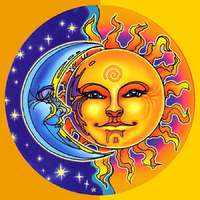 Bindu Mandala hűtőmágnes - Nap Hold
