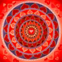Bindu Mandala hűtőmágnes - Szeretet piros