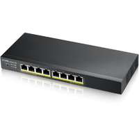 Zyxel ZYXEL Switch 8x1000Mbps (8xPOE), Fémházas, Menedzselhető (8GbE port), GS1915-8EP-EU0101F
