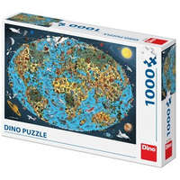 Dino Dino Puzzle 1000 db - Világtérkép