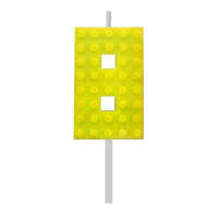  Építőkocka 8-as Yellow Blocks tortagyertya, számgyertya