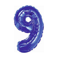  Blue, Kék 9-es mini szám fólia lufi 35 cm