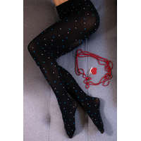 Aura Via Pöttyös nylon harisnya M/L, fekete